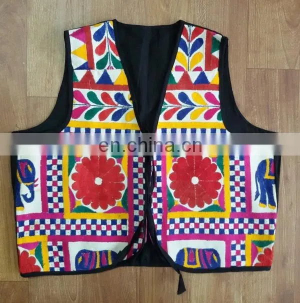 Wholesale Gujarati Indian traditional Floral style Navratri koti-vest-waist coat- Ladies short Kutchi Embroidered Jackets