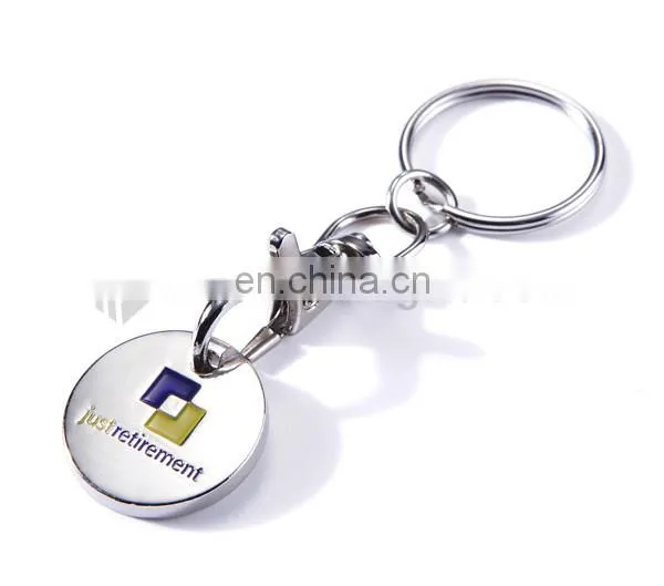 2017 Promotion car logo metal keyring coin, cheaper trolley coin keychain