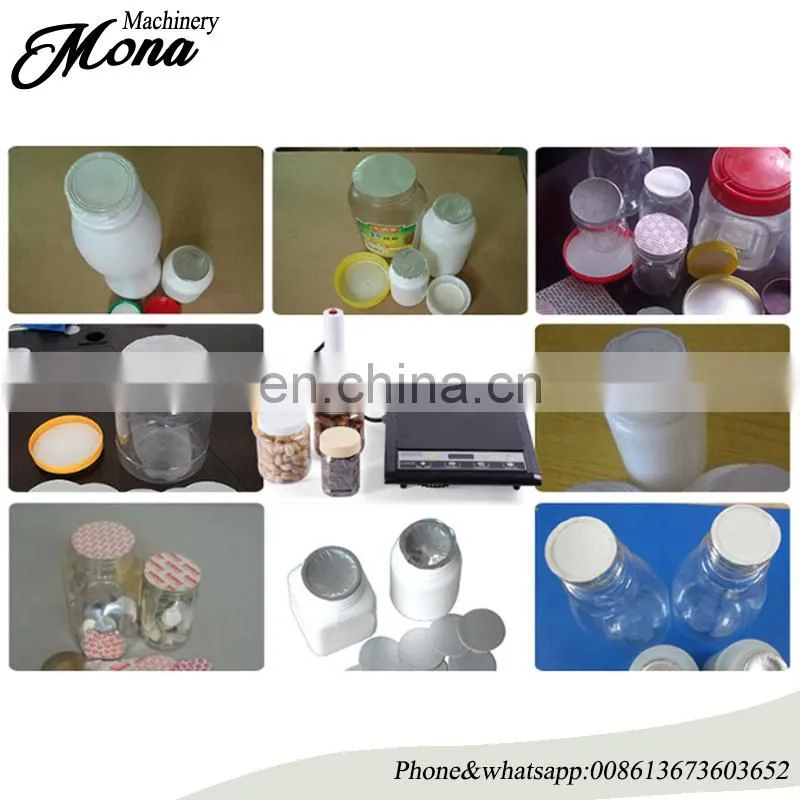 Hot selling bottle aluminum foil glass jar/plastic bottle cap sealing machine