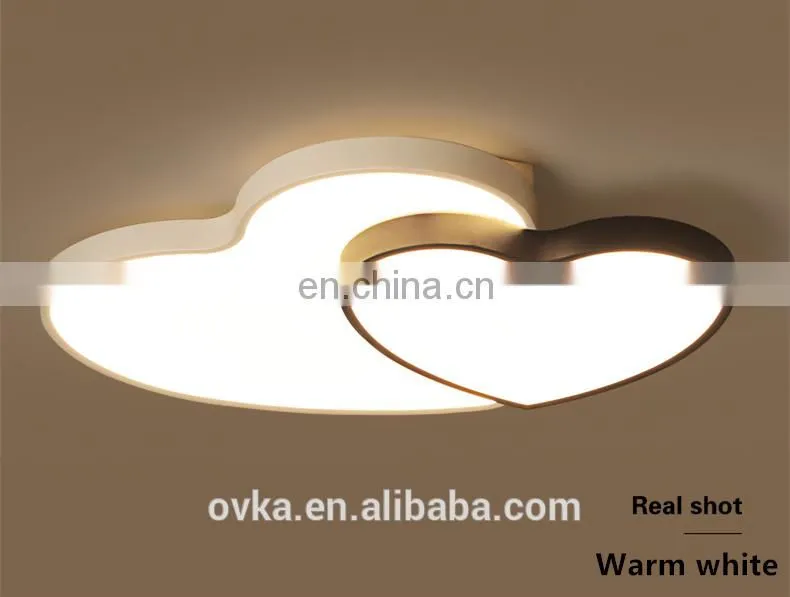 Creative acrylic double heart living room lamp simple personality lamps