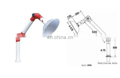 Wall and ceiling mounted lab arm 3 joint fume extraction,laboratory fitting/ventilation equipment