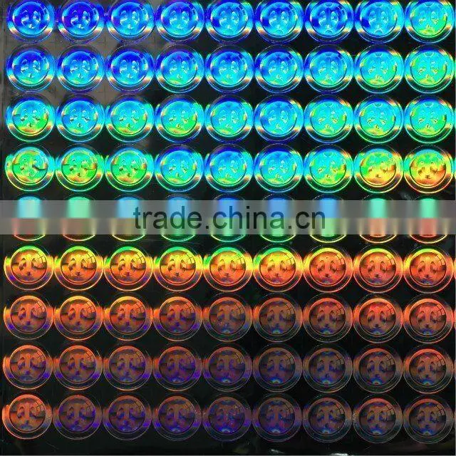 Design of 2 d / 3 d security hologram stickers, one-time use self adhesive hologram label