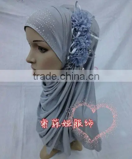 A517 new styles one piece Muslim hijab 3 FLOWER islamic hijab