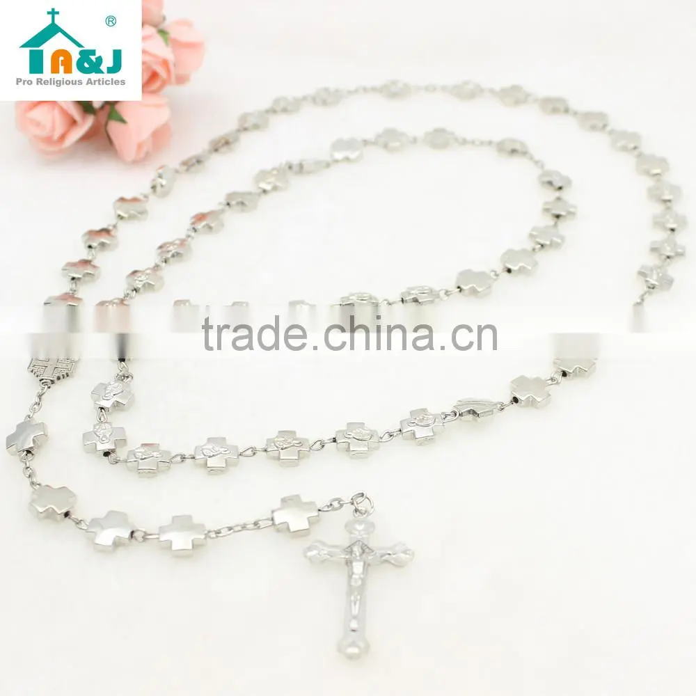 Cross Beads Metal Rosary