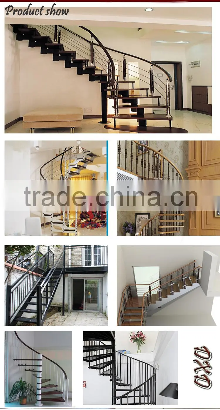 Modern Stainless railing with wood tread stairs