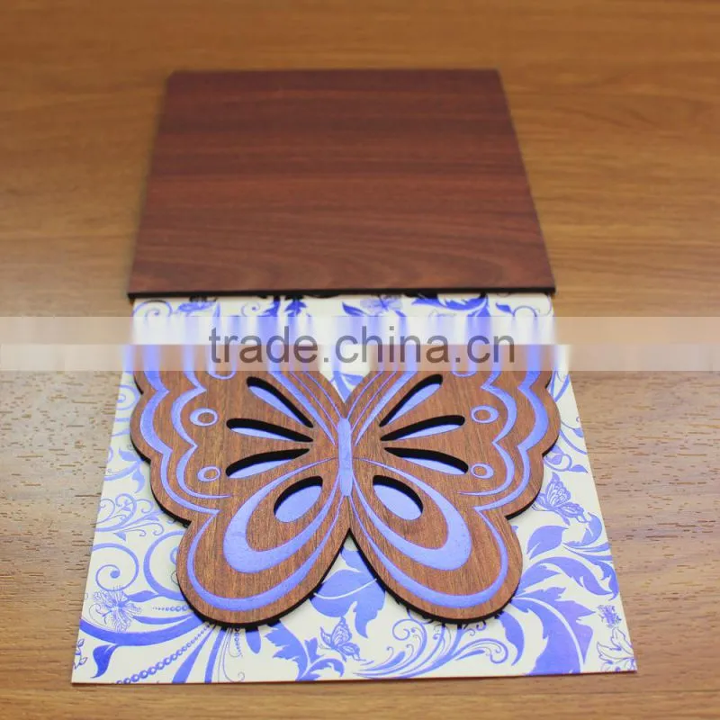 2016 New Fashion Design Customized Blue Invitation Wedding Cards
