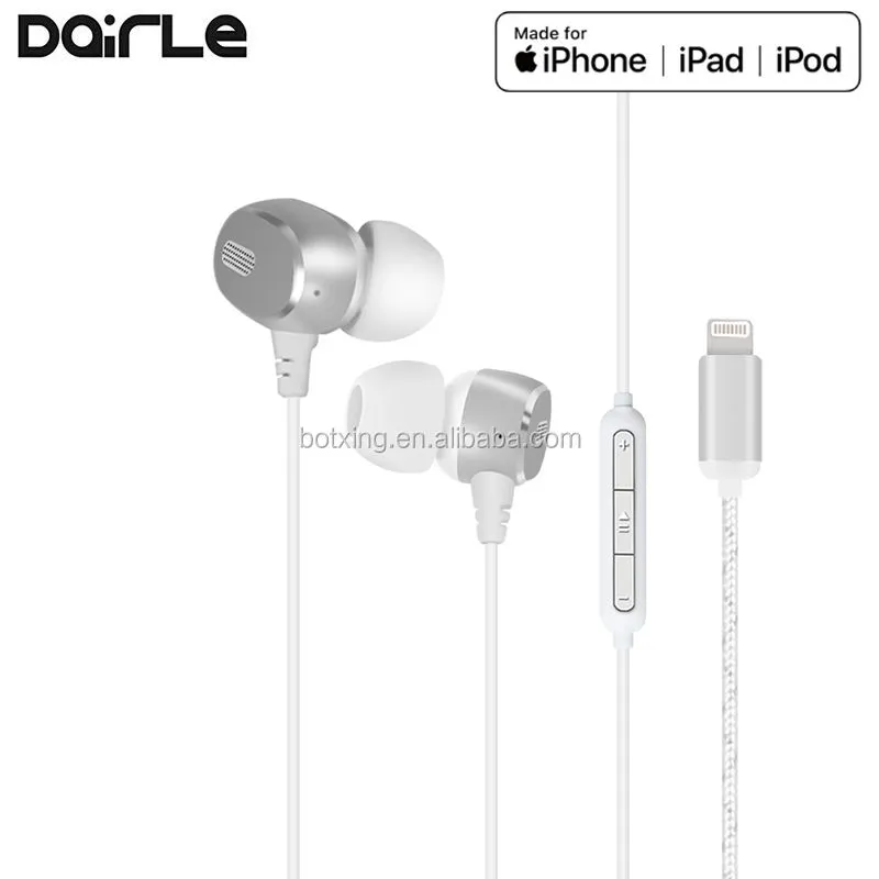 Black White lighting original headphones mfi earbuds for apple iphone XS,XR