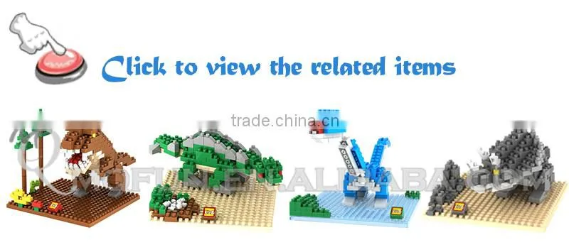 Mini Qute LOZ 6 styles Jurassic Park dinosaur Brontosaurus skeleton model plastic building block brick kids educational toy