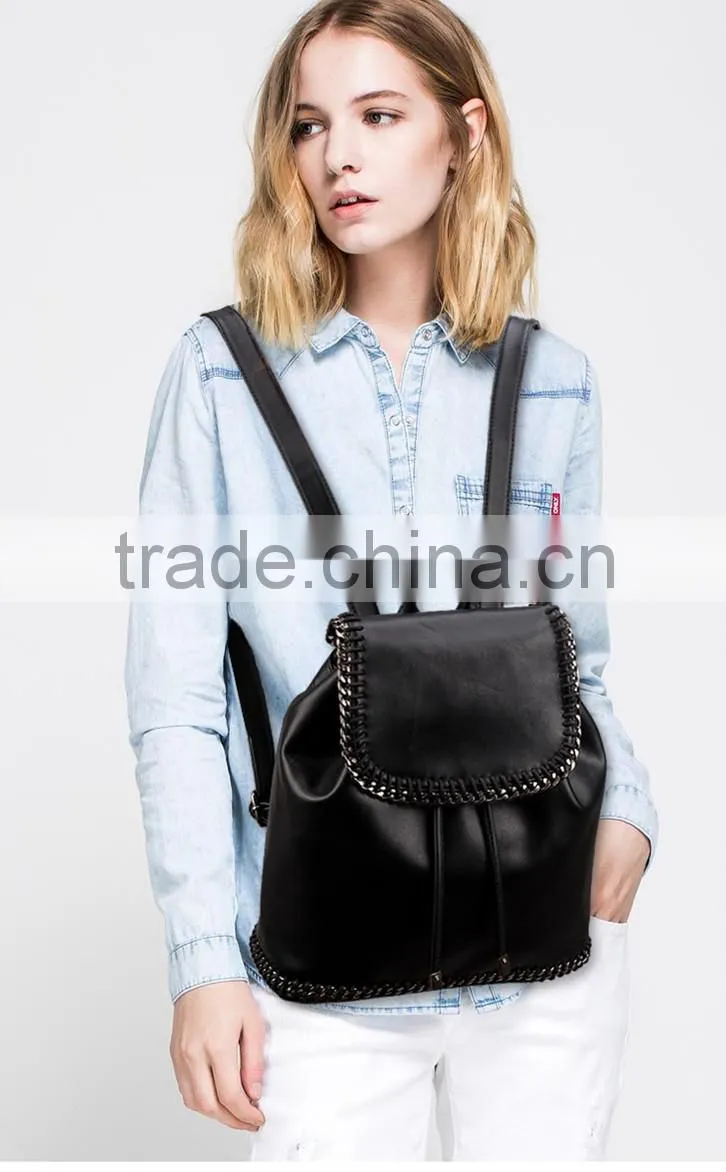 New Design female bag pu backpack fashion lady backpack 2016 summer fashion backpack