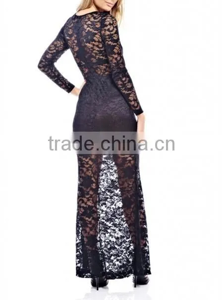2014 High quality Full lace Maxi Drss