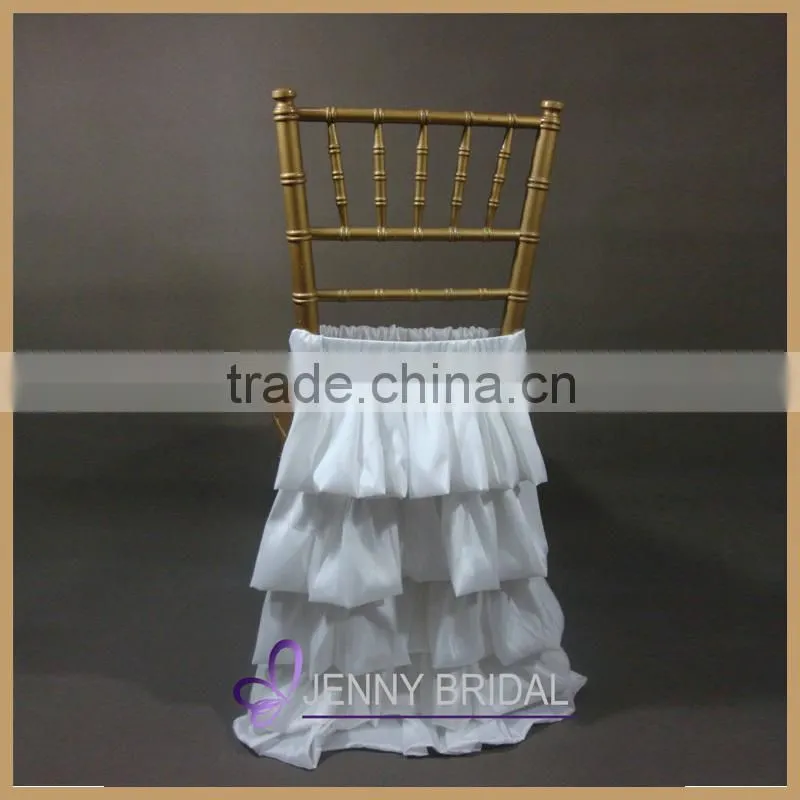C132B factory supplier white chiffon cheap wedding chair covers