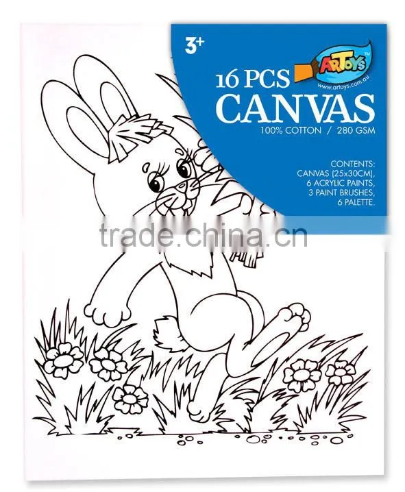 The new cartoon canvas suits, children's painting supplies