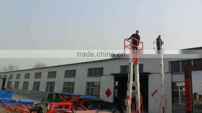 10m hydraulic double mast aluminum electric telescopic man lift