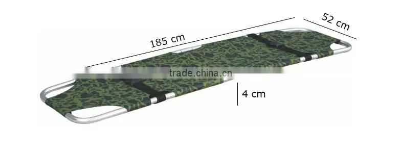 Double collapsible and four folding tactical military stretcher
