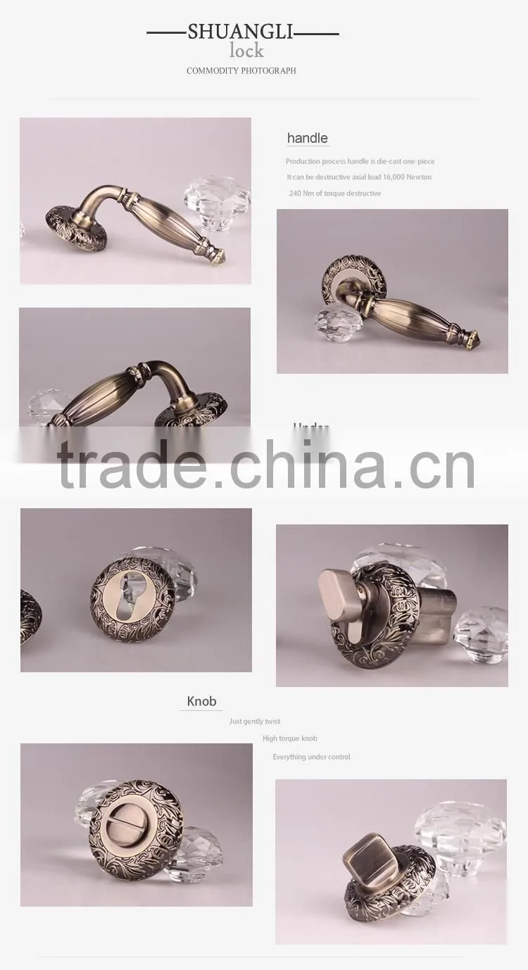 H57-23AB Entrance New design Safety rosette door lock with silding safety lock AB handle