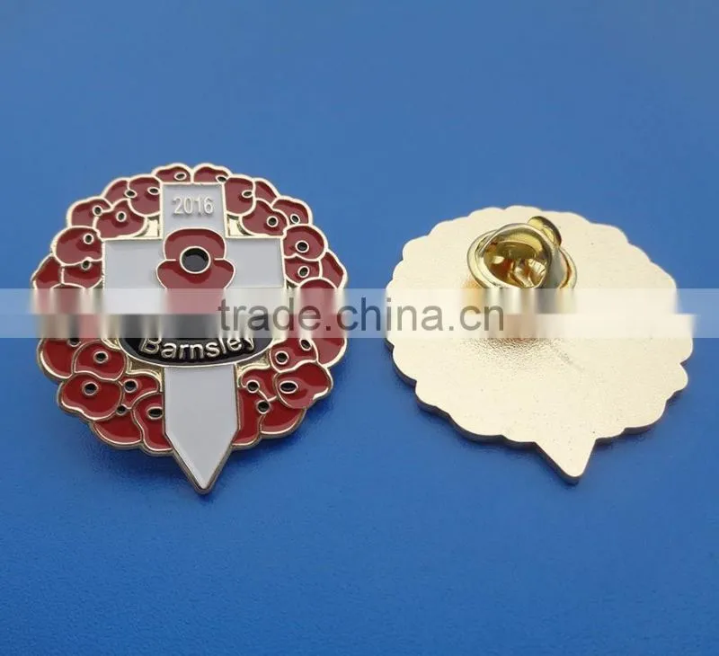 zinc alloy black painting pin badge