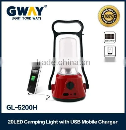 LED Camping lantern with USB mobile charger 4V2500mAH sealed lead-acid battery