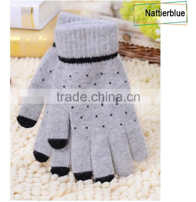 Fashion warm knitted gloves, Touch Screen Gloves, Full Finger woollen gloves