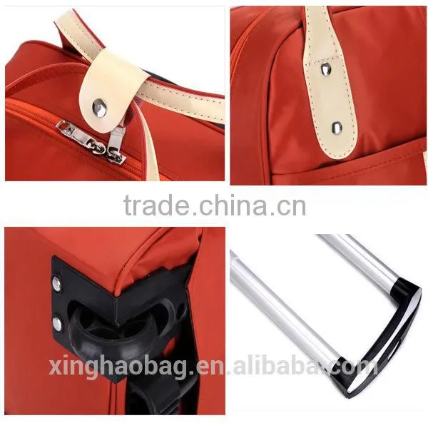 Waterproof duffel bag Wheeled travel bag nylon shopping bags with wheels