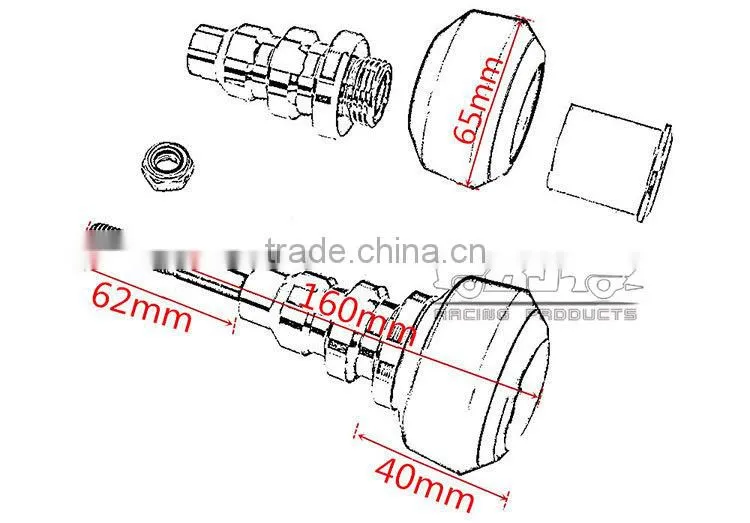 BJ-FS-UN001 Manafacture Universal CNC Aluminum Motorcycle Protect Muffler Frame Slider for Honda CBR600RR