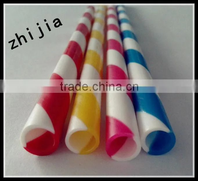 Fashionable Item hard striped plastic drinking straw