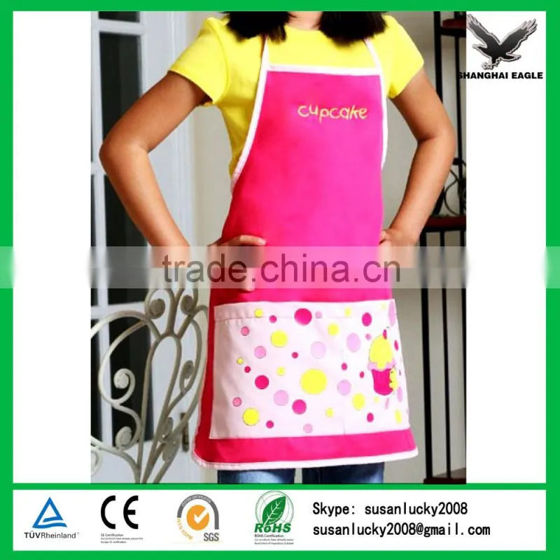 Promotion cooking apron, custom kids/adult apron, multifunction BBQ cotton apron