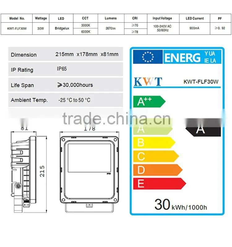 2015 factory direct wholesale 30w outdoor led flood light