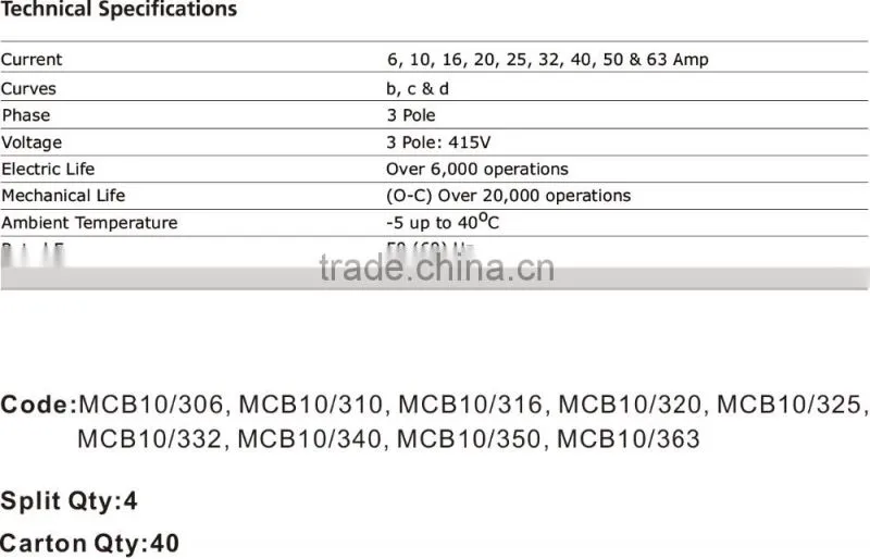 MCB 10KA 3 POLE CIRCUIT BREAKER