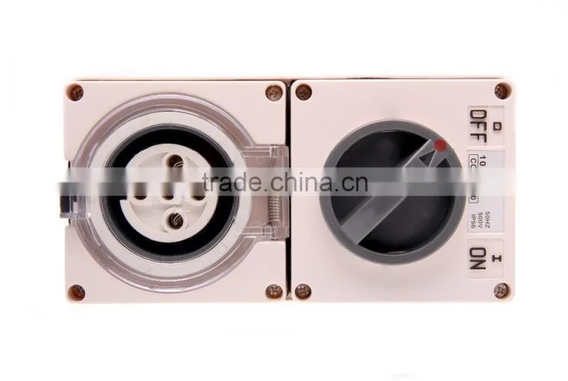 Three Phase 5 Round Pin Combo Switch & Socket 50A