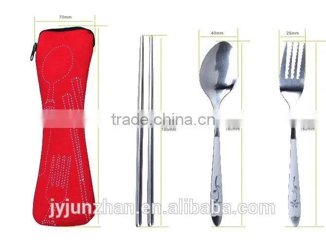 Direct factory Flatware spoon chopsticks with water-proof cloth bag packing