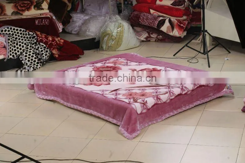 100% polyester warp knitting interweaving blanket
