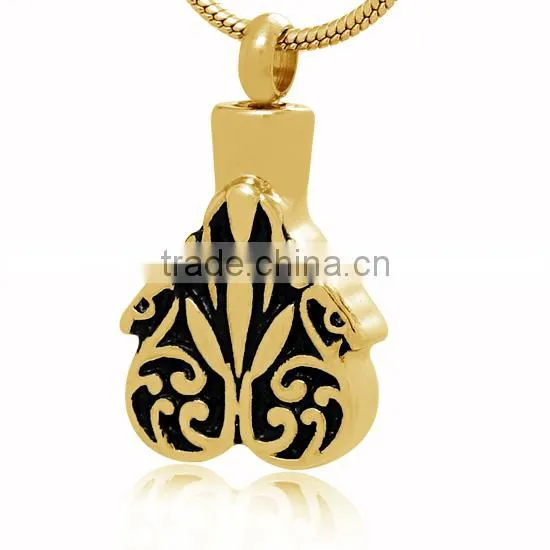 Custom Engravable Vintage Stylish Metal Boxes Pawprint Black Enamel 316l Pendant Ancient Funeral Bottle for Women and Men