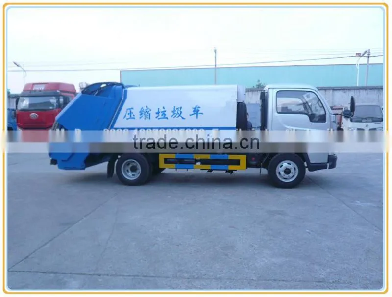 Yuejin small compactador, trash compactor with garbage bin , garbage bin lifting truck