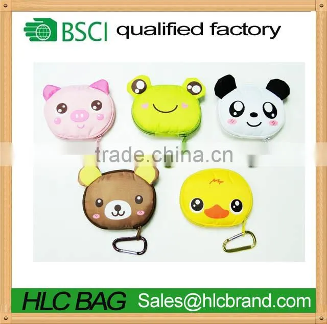 HL-PB185 custom reusable Shopping Tote Bag - Folded into a Piggy Face - Pink