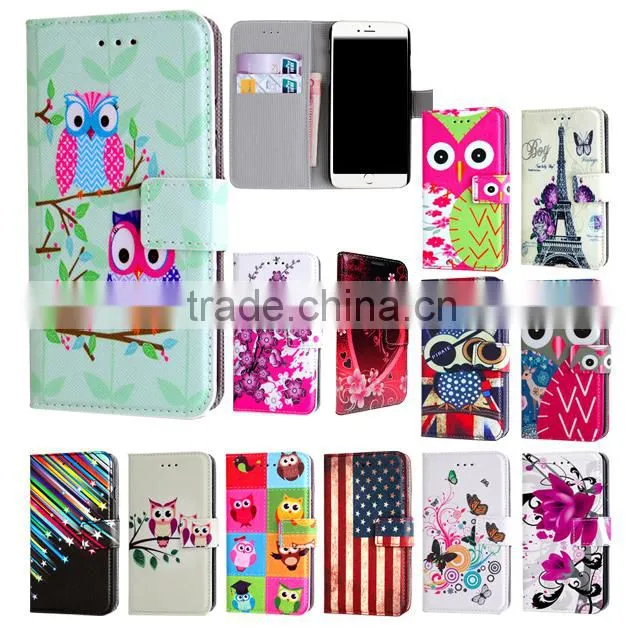 Printed PU Flip Wallet Leather Case For LG G3 With Stand
