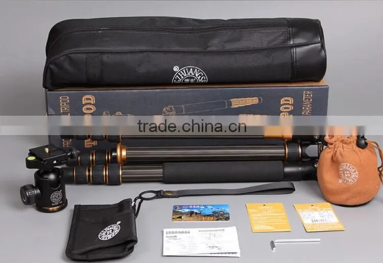 Q999C Professional Portable Carbon fiber Tripod&Ball Head Compact for DSLR Camera