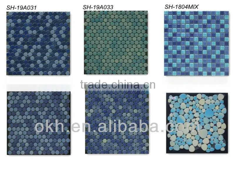 Blue color mosaic tile