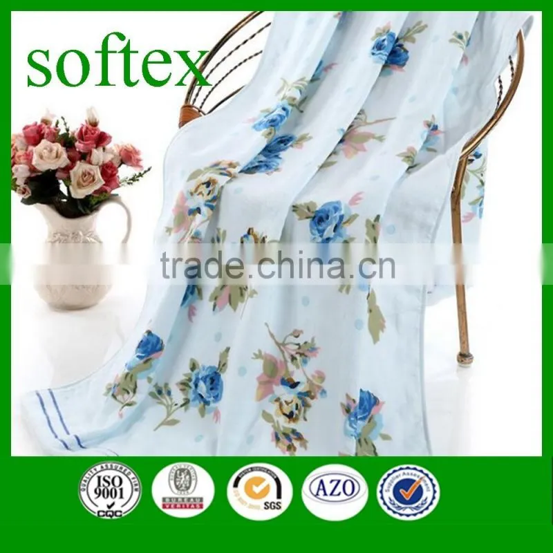 high quality terry cloth medium size rose printed face towel