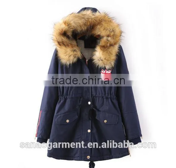 casual women's thicken hooded lambs cotton-padded jacket coats and jackets woman