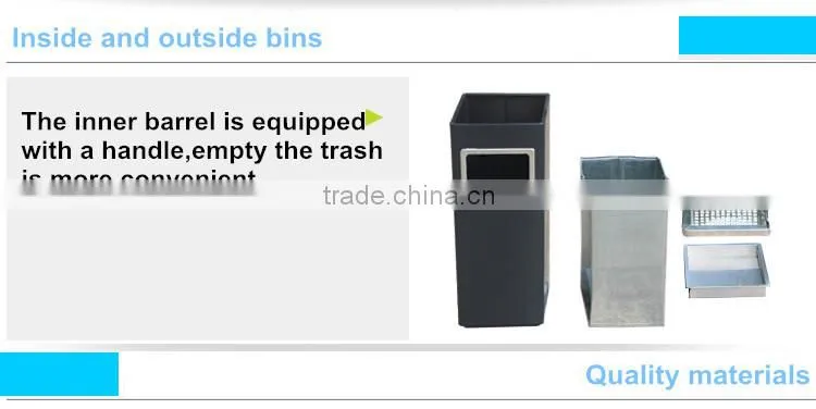 painting metal classical fashion open side lobby floor trash bin