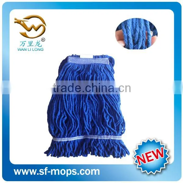 Blue loop-end cotton yarn mop head