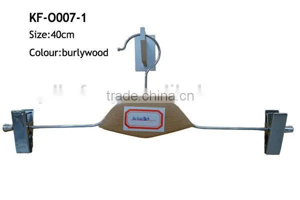 Metal pants hanger with wooden