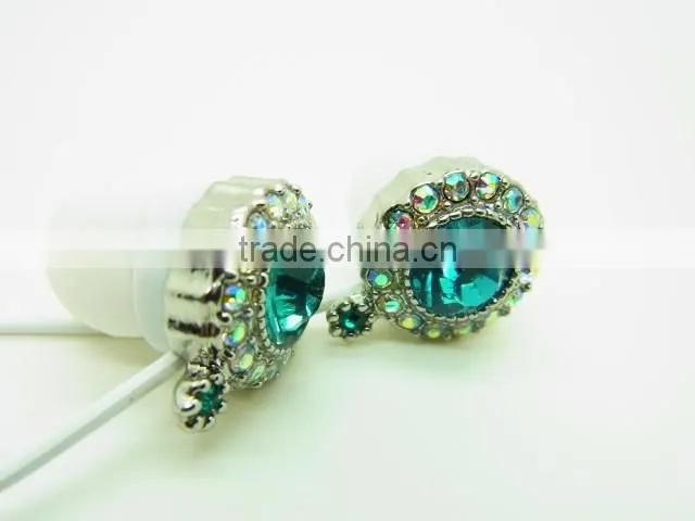 promotional crystal earphone for gift,crystal earphone for women,jewelry earphone for gift