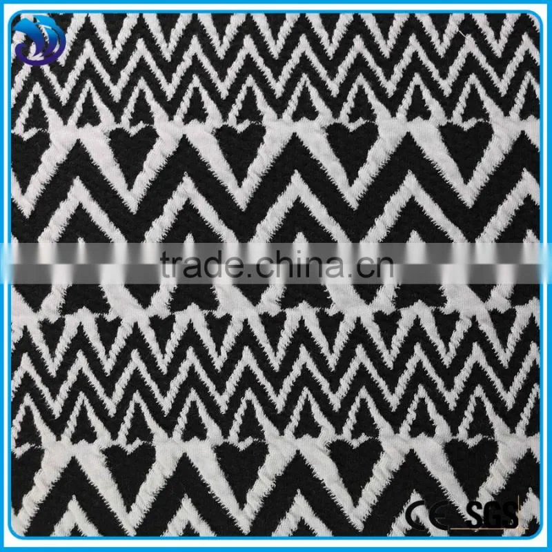 classcial design white and black Formal jacquard fabric for garment