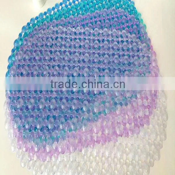 stones bath mat with sucker safety Wholesale pvc pebble oval bath mat