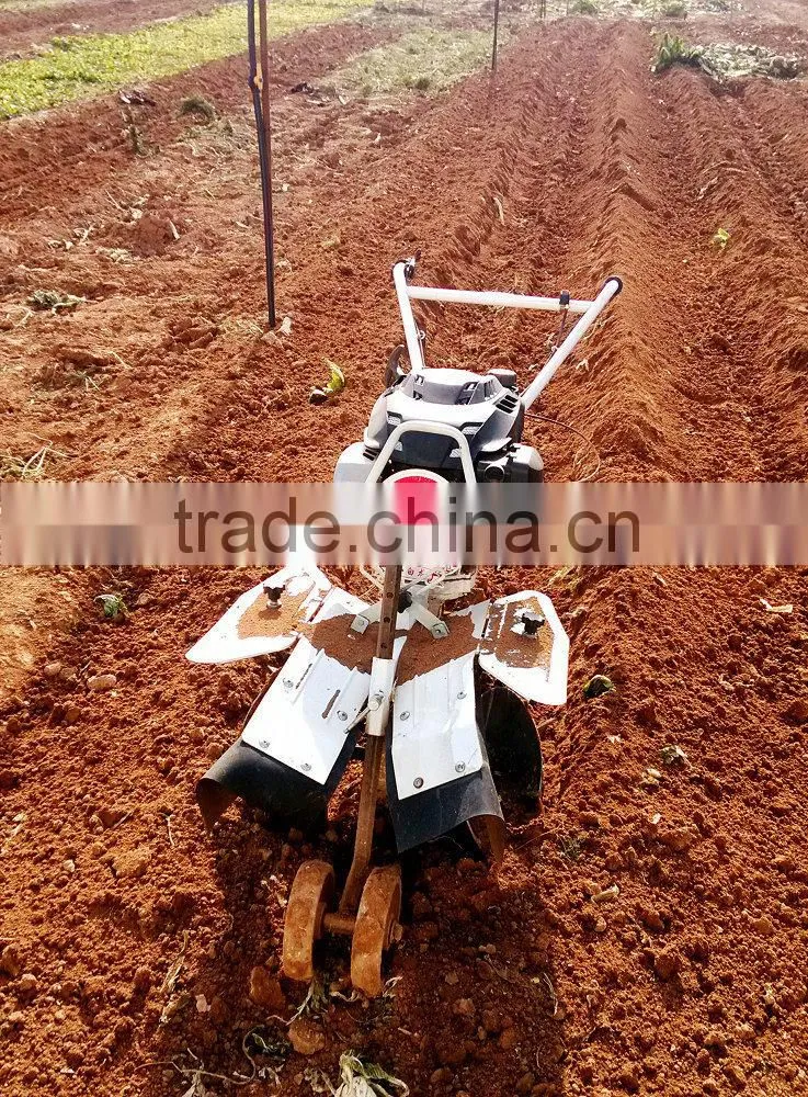 7HP gasoline green house machine electric cultivator mini trencher walking tractor ridger