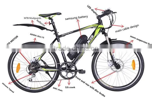 36Vlithium battery e bike mountain electric bike manufacturer