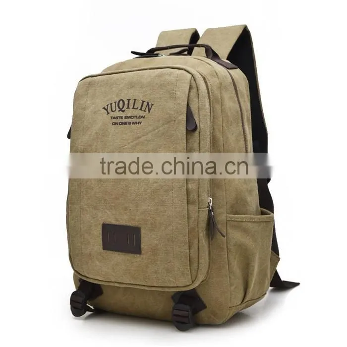 China wholesale vintage canvas backpack school bags for teenagers boys