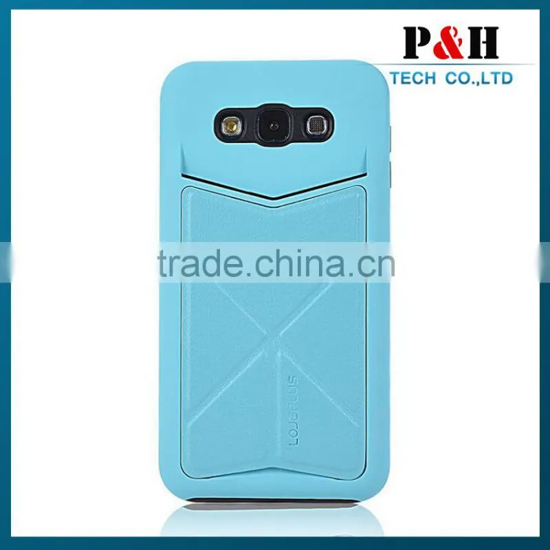 Luxury PU Leather Card Stand Case For Samsung Galaxy E7