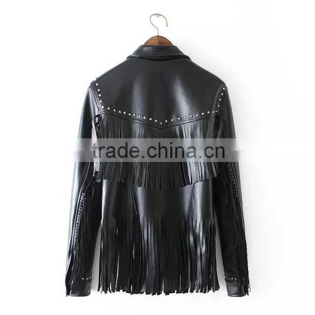 cheap china wholesale clothing tassel back jacket